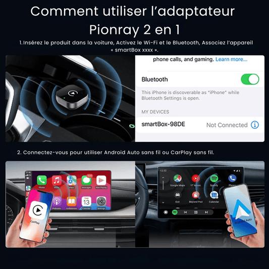 Boîte CarPlay & Android Auto Sans Fil - Quantyva Digital