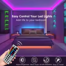 Bande lumineuse Led avec télécommande à 44 touches, 1m, 5m, 10m, 20m, RGB, pour salle murale, maison, chambre à coucher, décor de fête, rétro - éclairage TV - Quantyva Digital